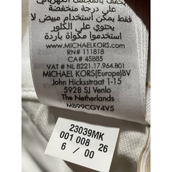 NWT Michael Kors Selma Skinny Jeans Womens Size 6 High Rise White Stretch - Picture 13 of 14